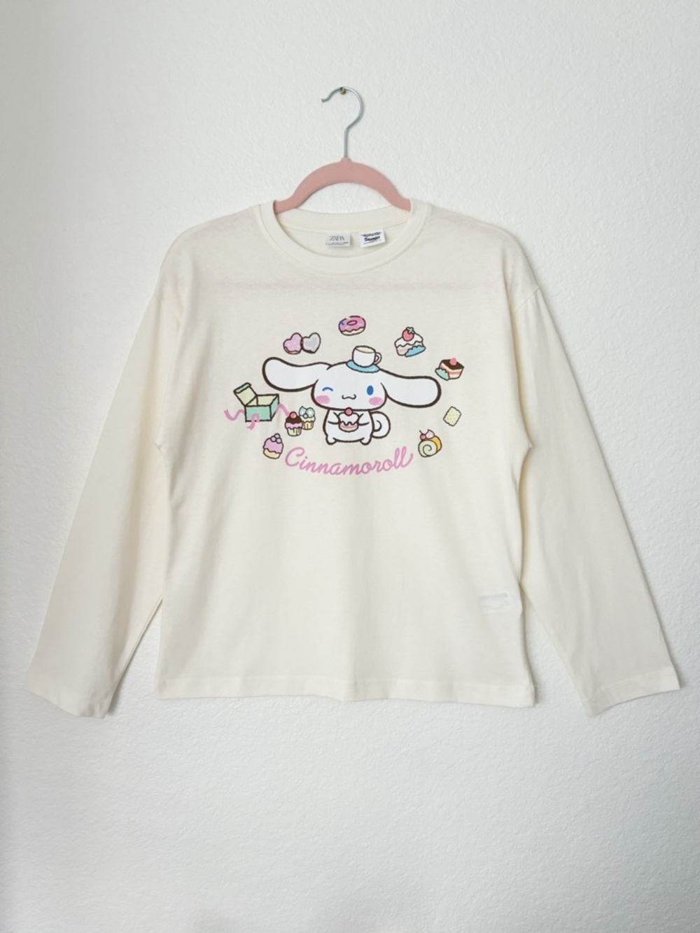 Sanrio Zara Cinnamoroll Cream Long Sleeve Tee NWOT